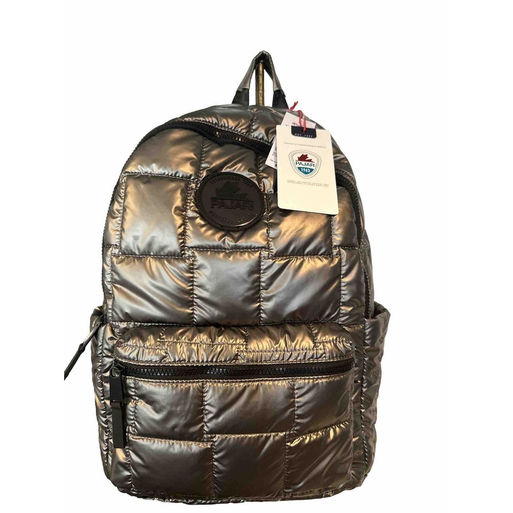Pajar Puffy Backpack Quilted Nylon Skiing Bag Nursing NEW WITH TAGS Gunmetal
